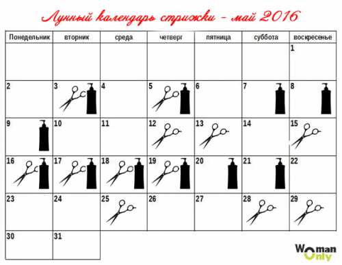 Лунный календарь стрижек на май 2016